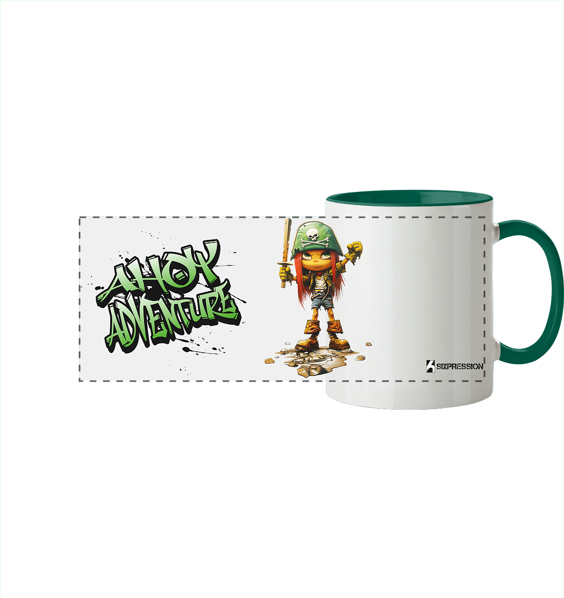 Ahoy Adventure! - Panorama Tasse zweifarbig