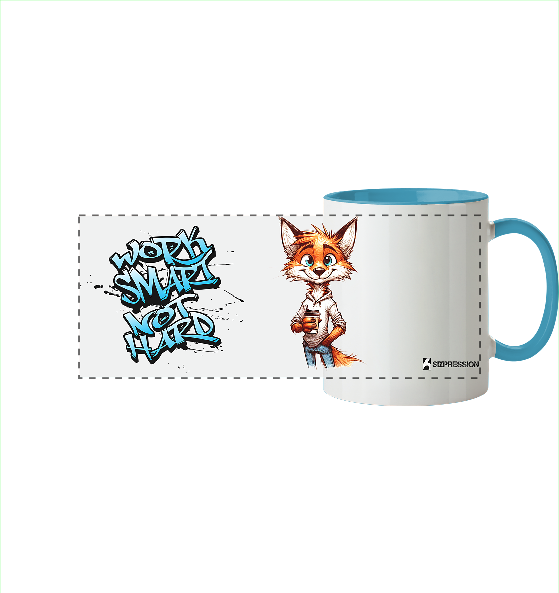 Work Smart... - Panorama Tasse zweifarbig