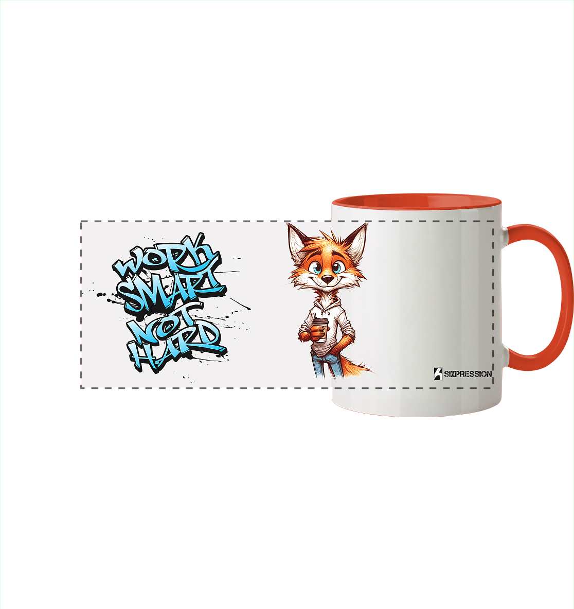 Work Smart... - Panorama Tasse zweifarbig
