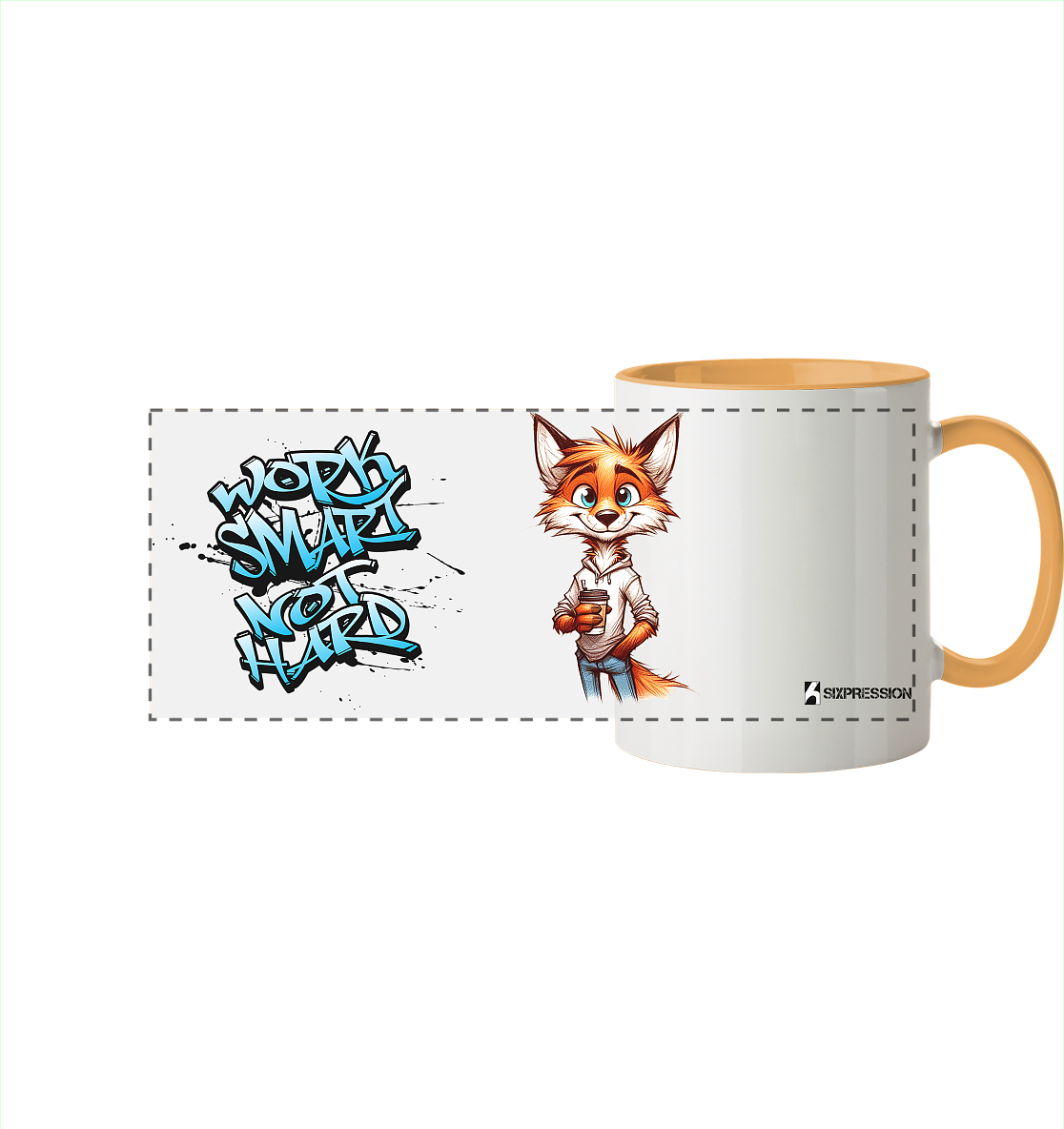 Work Smart... - Panorama Tasse zweifarbig