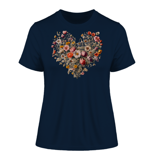 Blütenherz - Fitted Ladies Organic Shirt