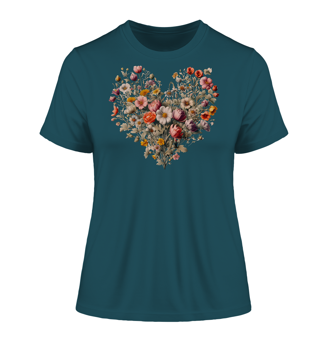 Blütenherz - Fitted Ladies Organic Shirt