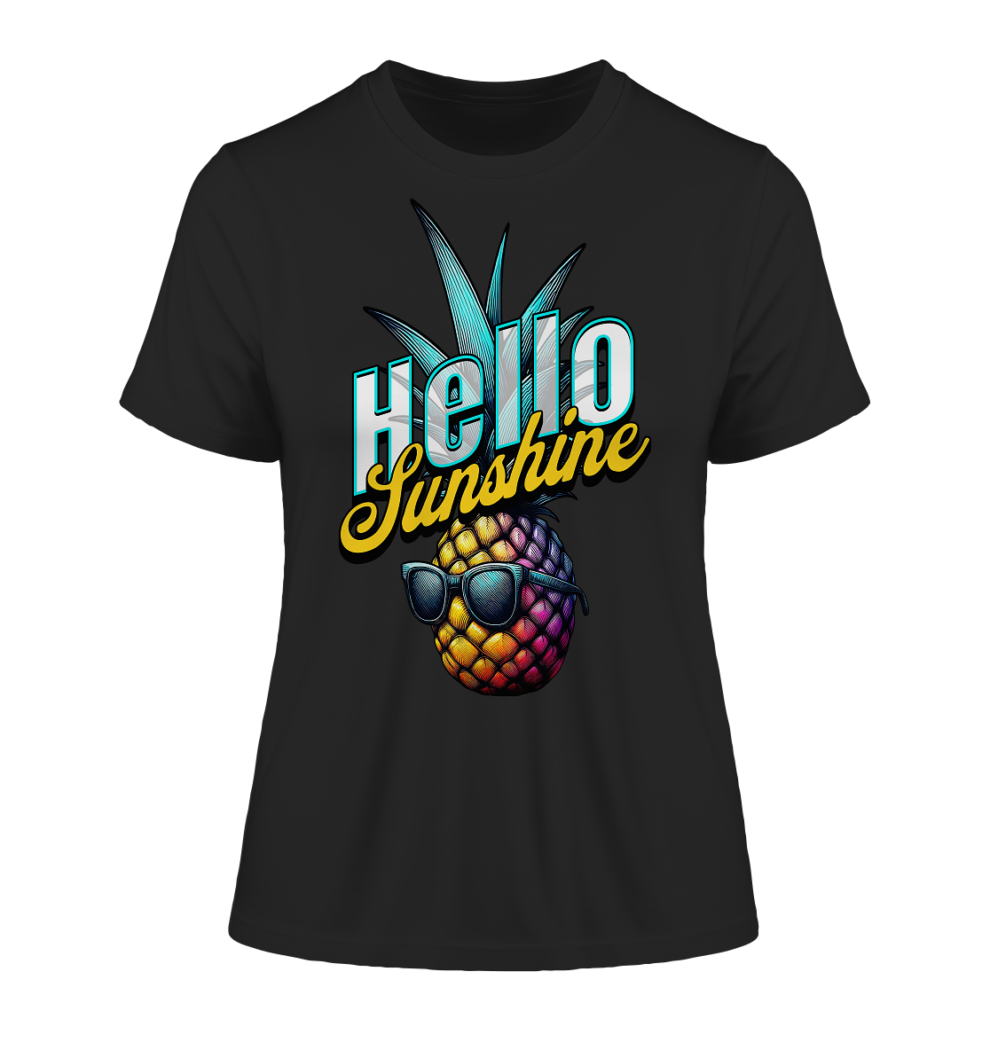 Sunshine Ananas - Fitted Ladies Organic Shirt