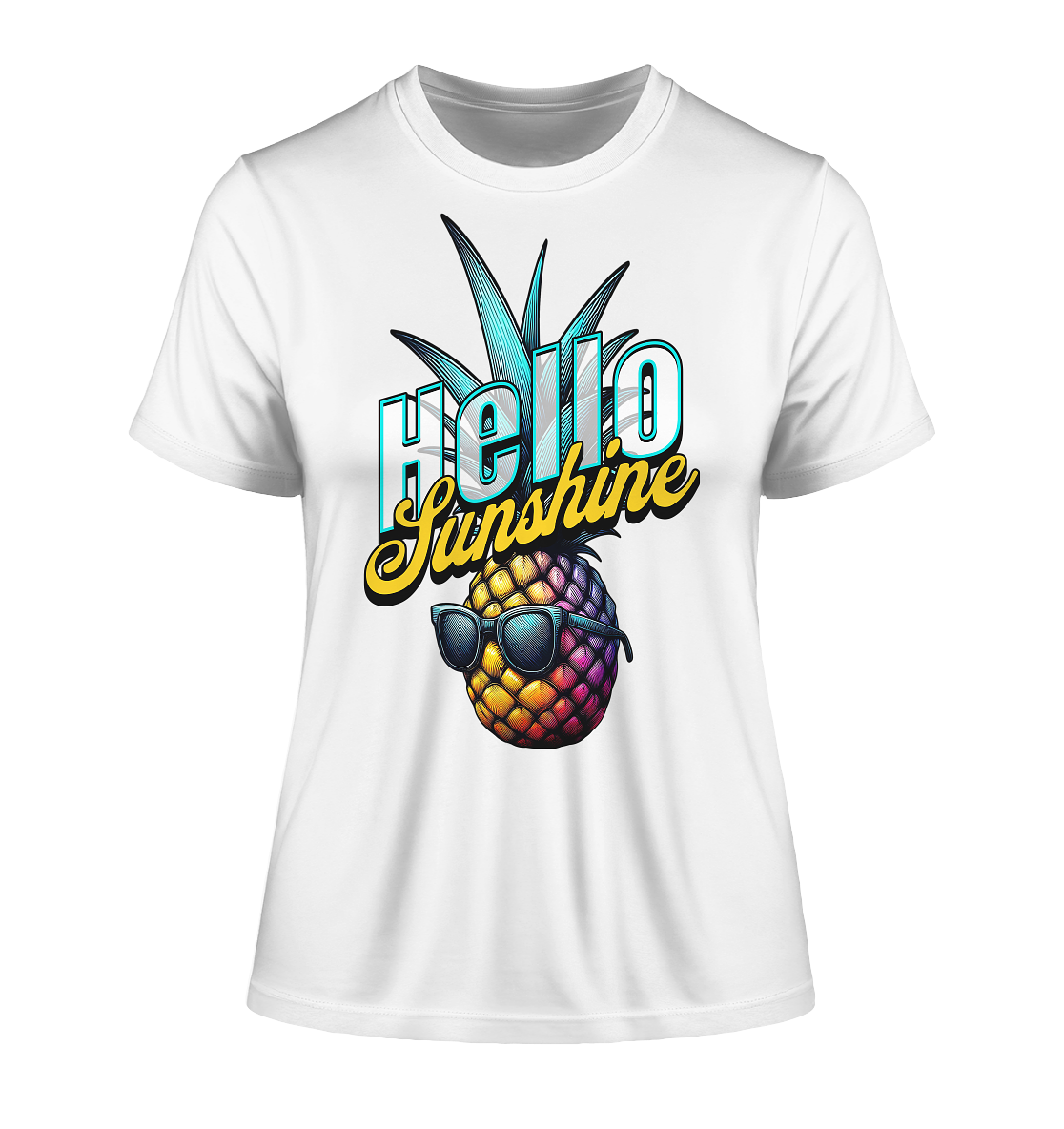 Sunshine Ananas - Fitted Ladies Organic Shirt