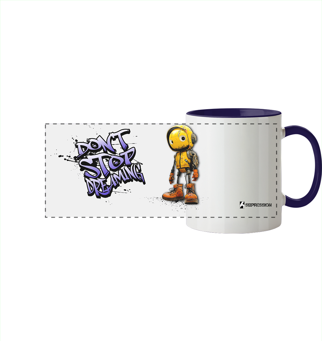 Don´t Stop Dreaming - Panorama Tasse zweifarbig