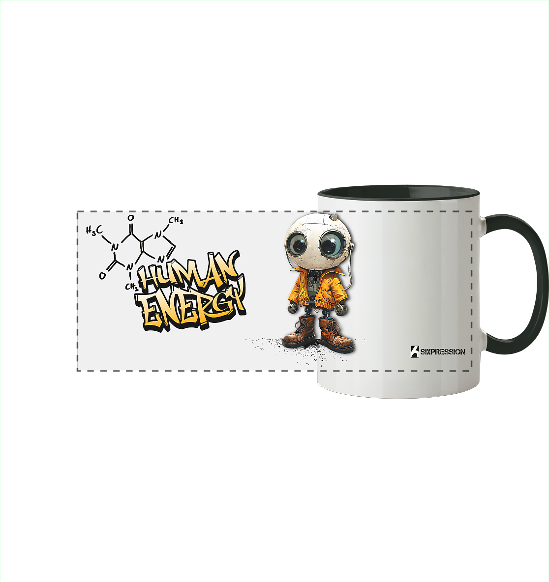 Human Energy - Panorama Tasse zweifarbig