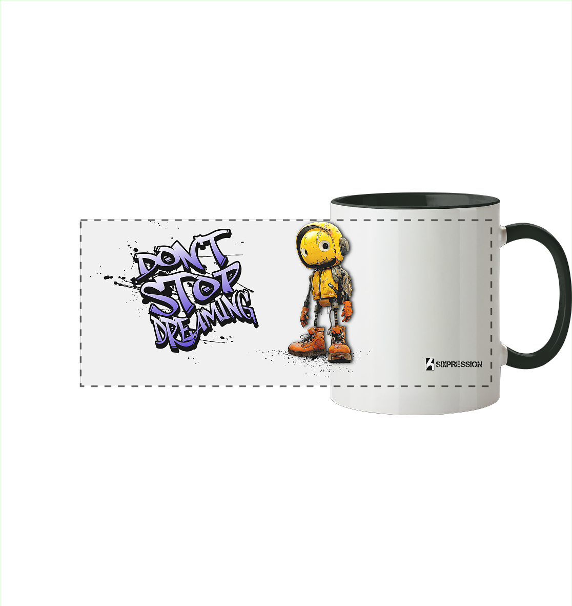 Don´t Stop Dreaming - Panorama Tasse zweifarbig