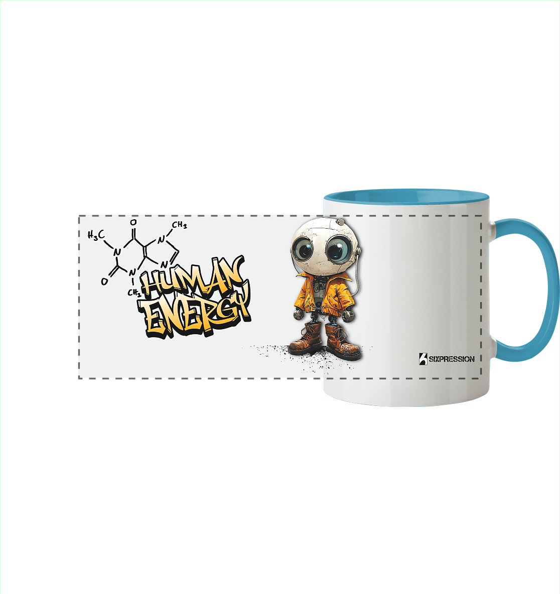 Human Energy - Panorama Tasse zweifarbig