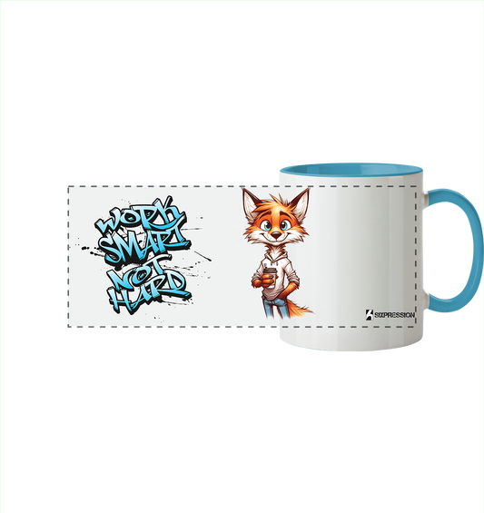 Work Smart... - Panorama Tasse zweifarbig