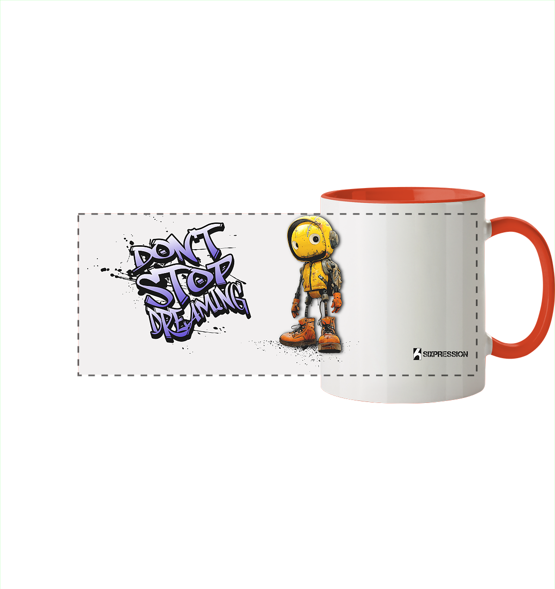 Don´t Stop Dreaming - Panorama Tasse zweifarbig
