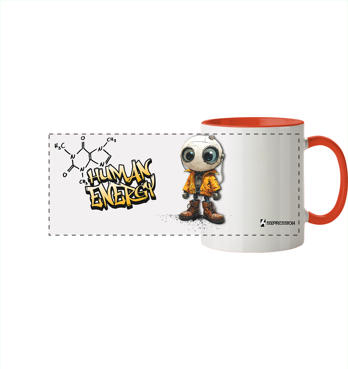 Human Energy - Panorama Tasse zweifarbig