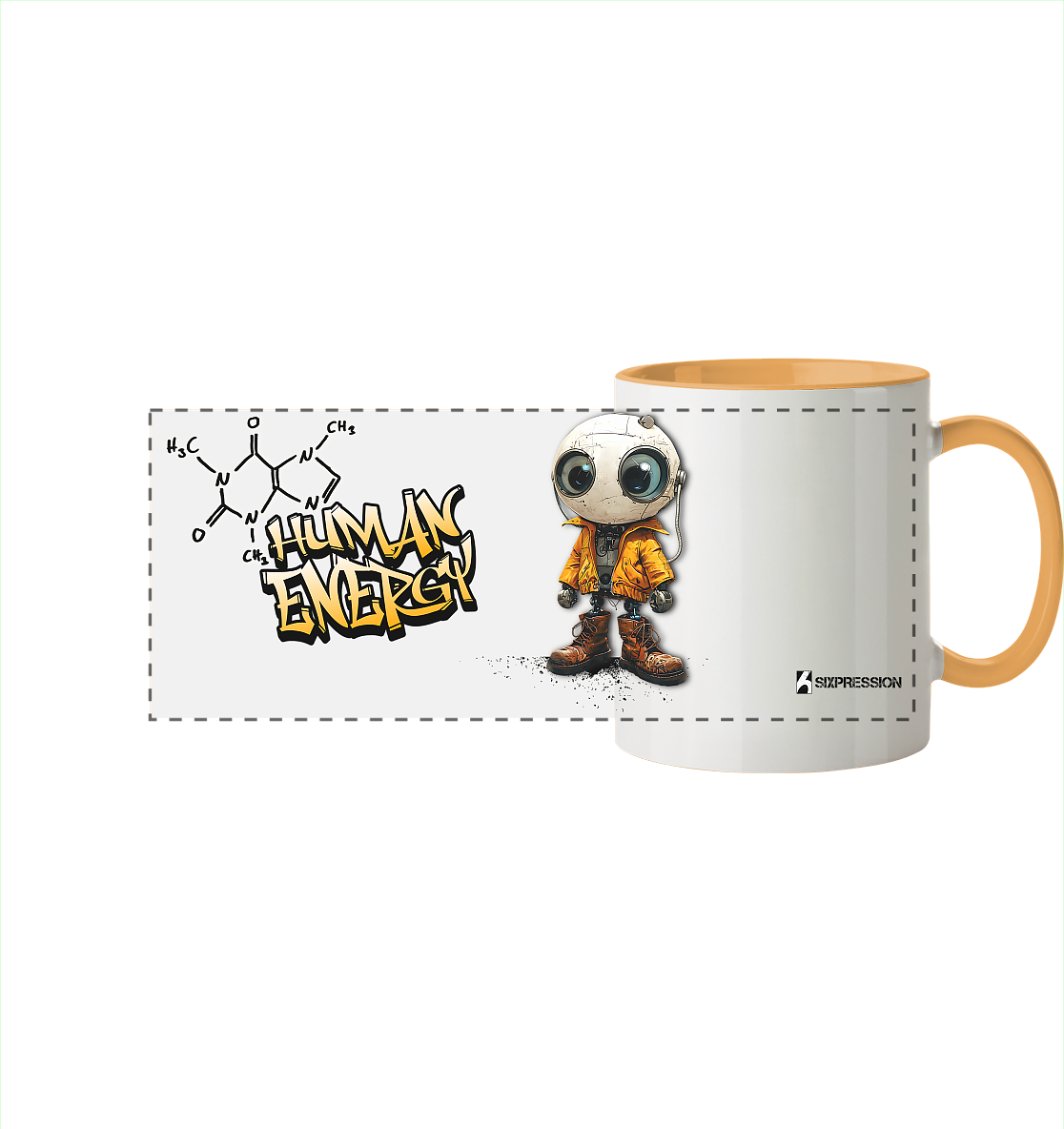 Human Energy - Panorama Tasse zweifarbig