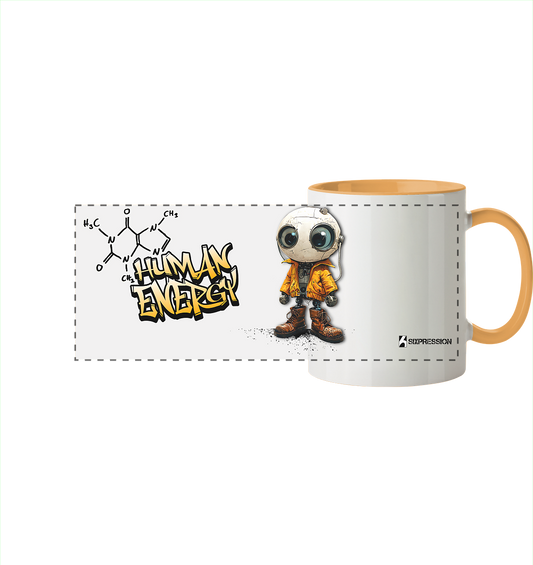 Human Energy - Panorama Tasse zweifarbig
