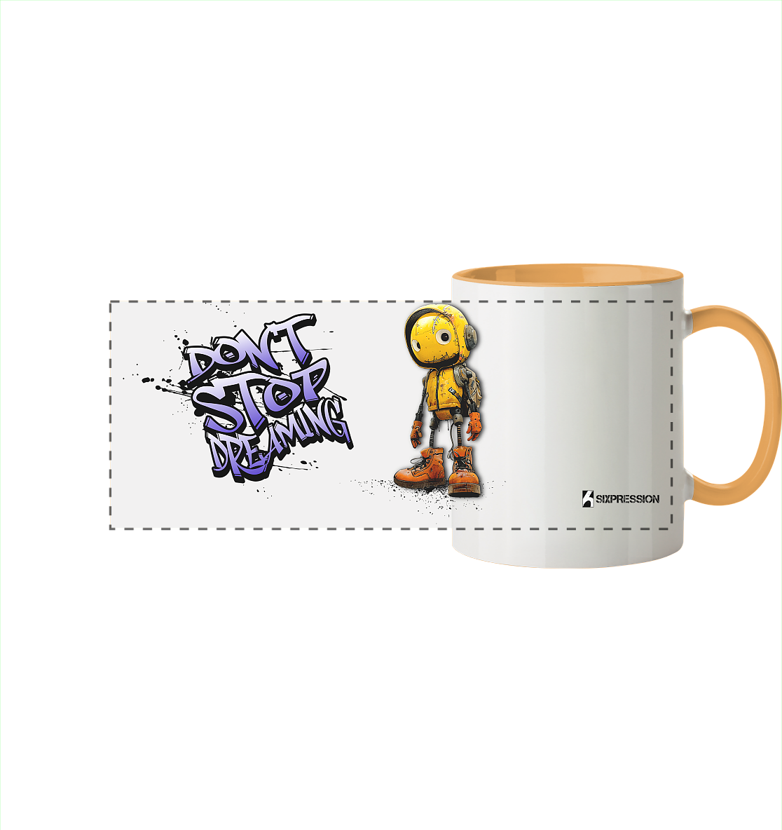 Don´t Stop Dreaming - Panorama Tasse zweifarbig